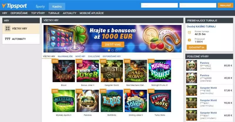 Nové Tipsport online kasíno pre slovenských hráčov