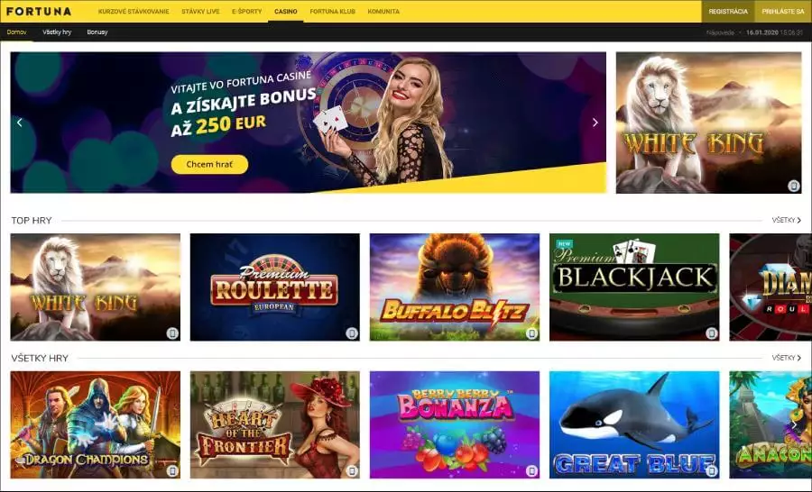 Nové slovenské online Fortuna Casino