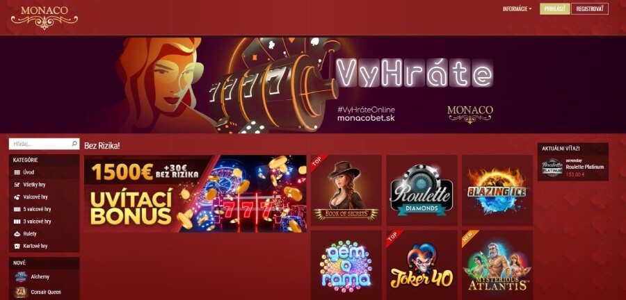 🧡 MONACO CASINO 2021 hrajte SK online kasíno zadarmo!