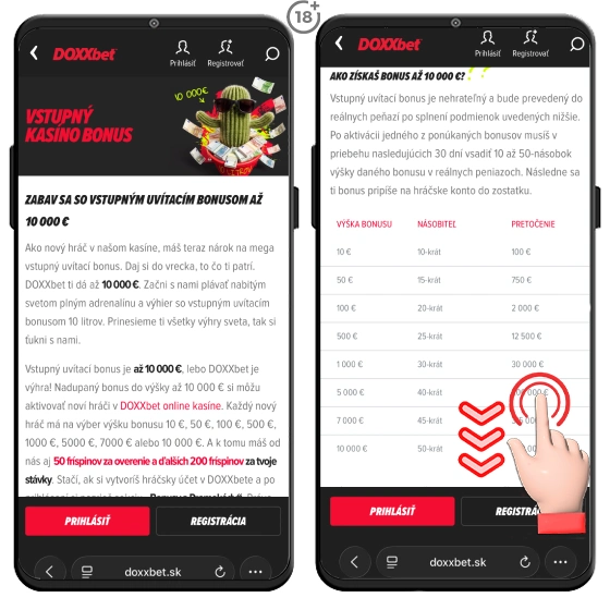 doxxbet vstupny bonus a wagering