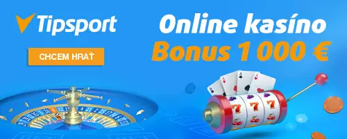 Tipsport bonus 1000 EUR do online kasína