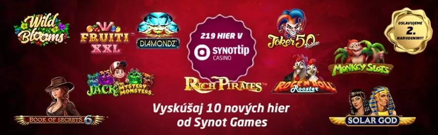 Synottip online kasino rozšírilo svoju ponuku o 10 nových automatov od synot games