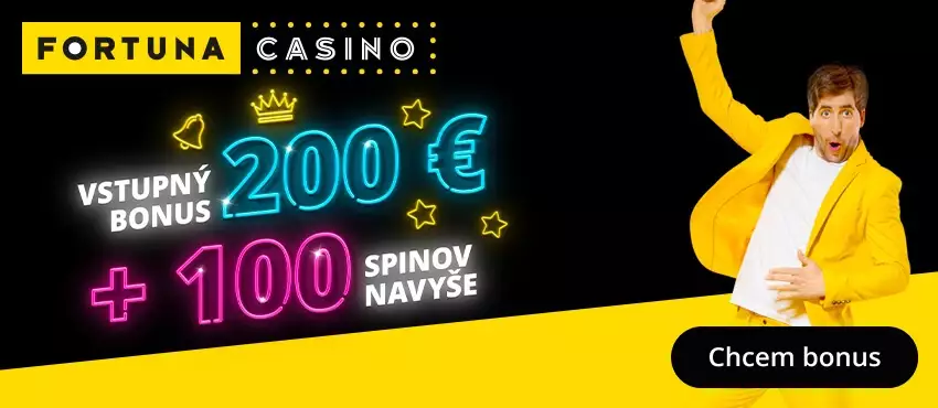Fortuna casino bonus 200 EUR + 100 Free spinov navyše