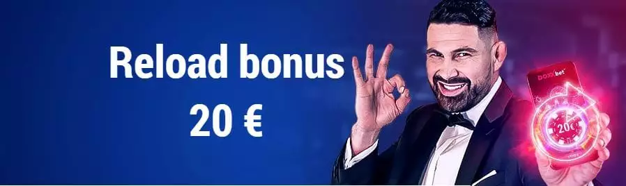 Reload bonus v Doxxbet casino vo výške 20 EUR zadarmo 