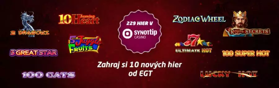 Synottip online kasíno pridalo nové hry od spoločnosti EGT