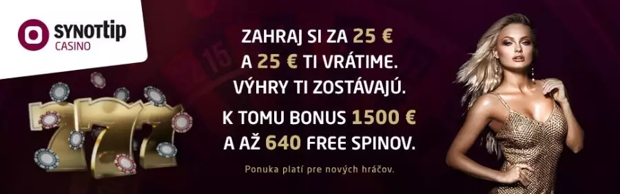 Synottip online kasíno vstupný bonus