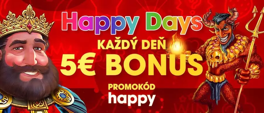 Monacobet casino bonus 5€ zadarmo každý deň počas Happy days