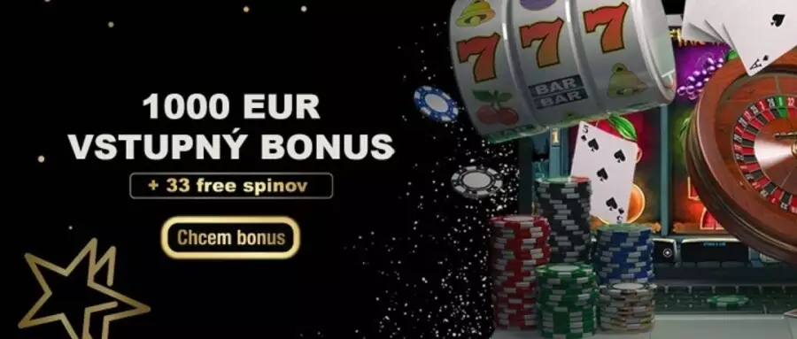 Bonus masuk kasino bintang ganda memiliki nilai 1000 EUR dan 33 putaran gratis gratis