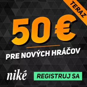 Niké registračný bonus 50 eur + 50 spinov zadarmo
