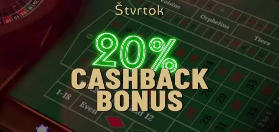 CASHBACK 20 % DNES – Berte Synottip peniaze zadarmo každý štvrtok