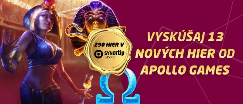 Synottip casino a nové hry od Apollo Games