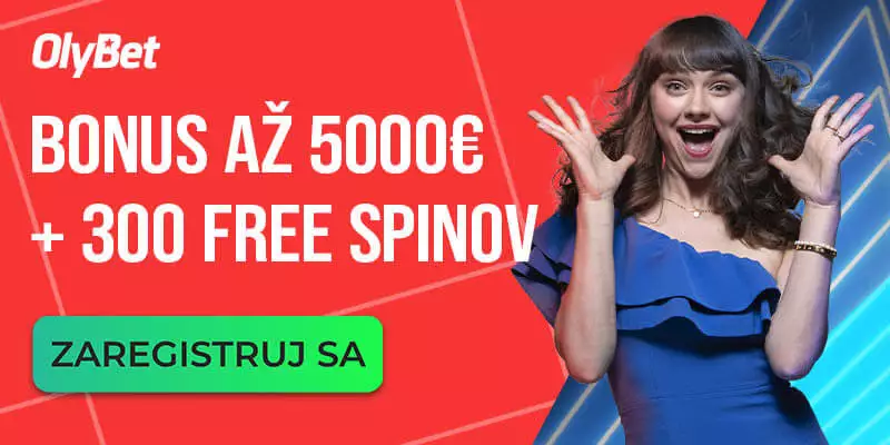 Olybet bonus 5000€ plus 300 free spinov