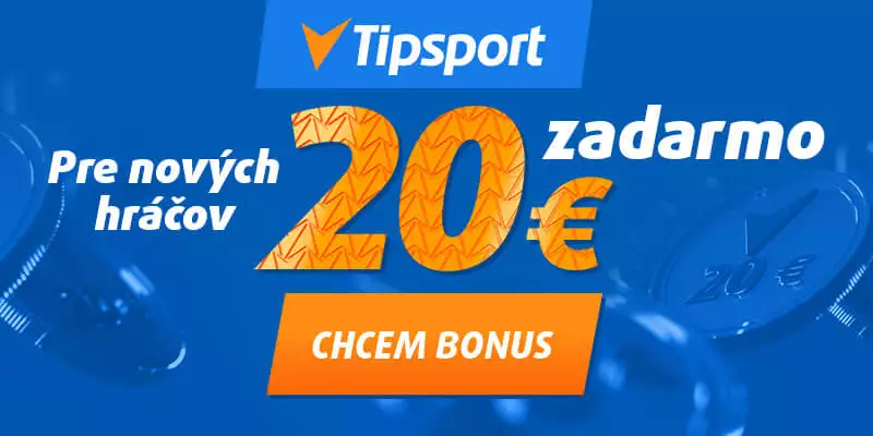 Tipsport casino bonus 20 EUR zaarmo bez vkladu