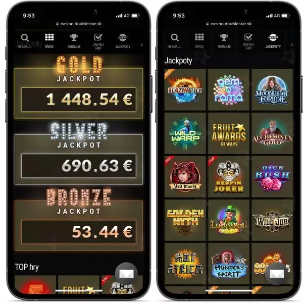 Doublestar casino jackpot v mobile