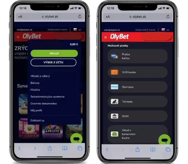 Kasino Olybet menyetor uang ke akun pemain melalui ponsel