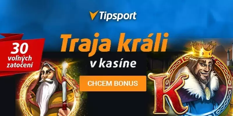 Tipsport casino rozdáva na troch kráľov 30 free spinov zadarmo