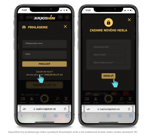 Kajotwin prihlásenie zabudnuté heslo