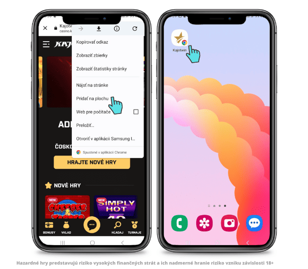Kajotwin aplikácia zastúpenie na ploche android