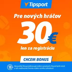 Tipsport bonus za registráciu bez vkladu