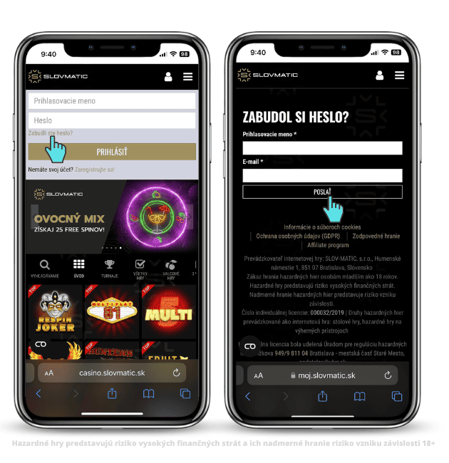 Slovmatic prihlásenie ako na zabudnuté heslo