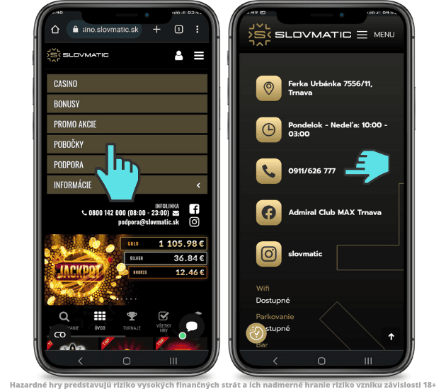 Slovmatic casino pobočky kontakt nájdete na stránke kasína.