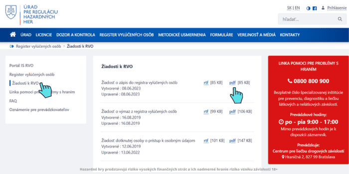 Ako požiadať o zákaz do herne