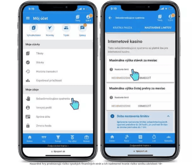 Tipsport registrácia nastavenie herných limitov