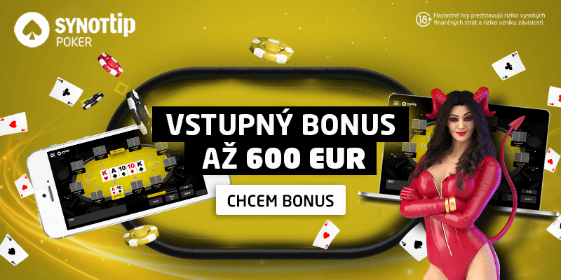 Synottip poker vstupný bonus.