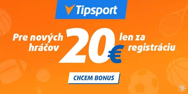 Získajte 20€ zadarmo pre nových hráčov za registráciu v Tipsport casino