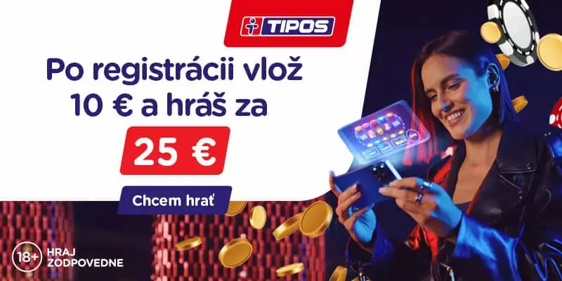 eTipos registračný bonus 25€.