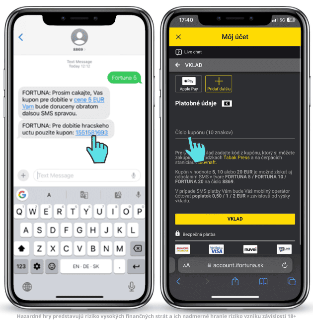 Fortuna vklad sms kupón