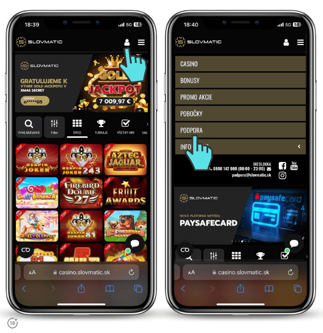 Slovmatic kontakt podpora