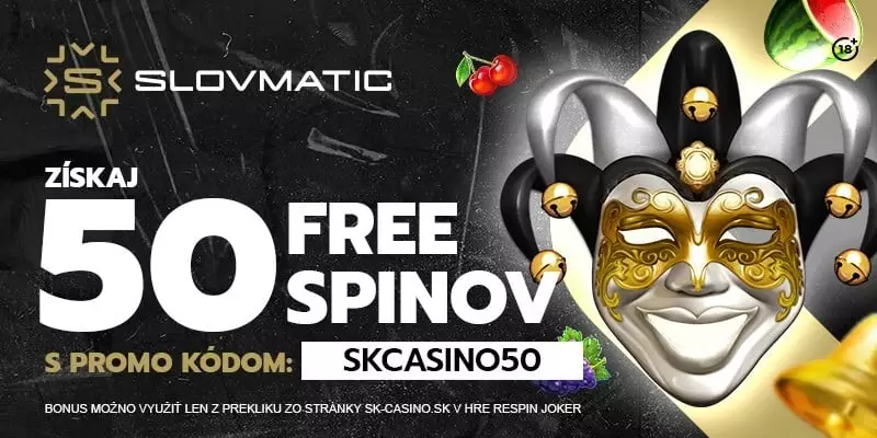 Získajte 50 free spinov zadarmo v Slovmatic casino vďaka bonusovému kódu SKCASINO