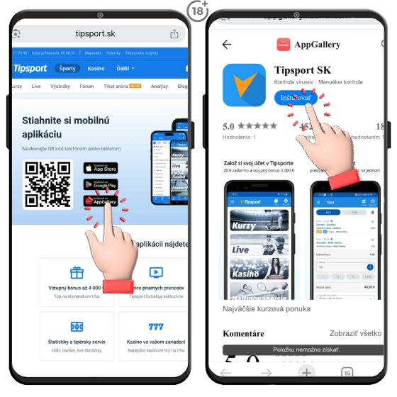 Huawei Tipsport apk download zadarmo.