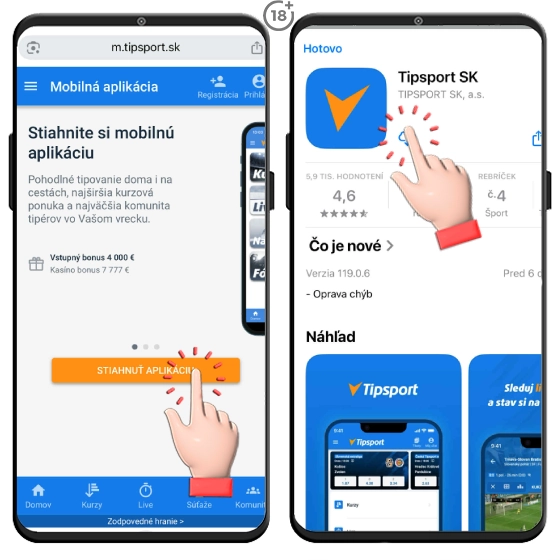 Mobilná aplikácia Tipsport je dostupná aj pre iOS.