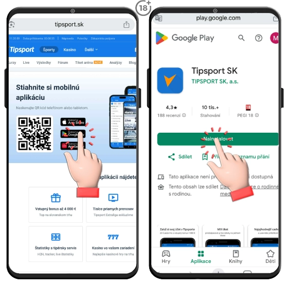 Tipsport aplikácia pre Android na stiahnutie zdarma.