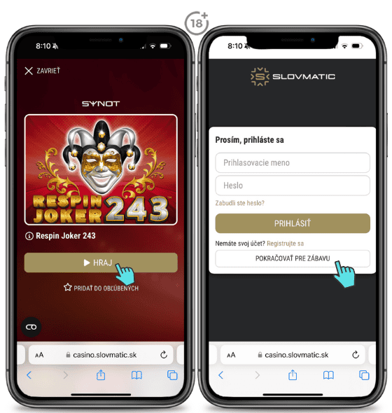 Postup, ako hrať Slovmatic automaty zadarmo
