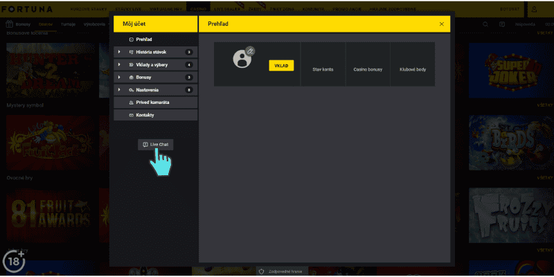 Fortuna casino live chat