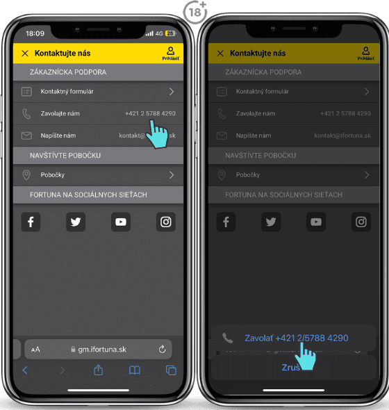 Fortuna kontakt telefon
