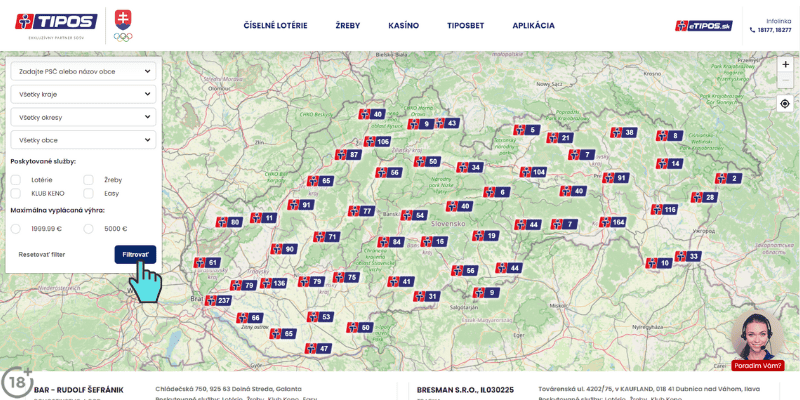 Tipos kontakt pobočky