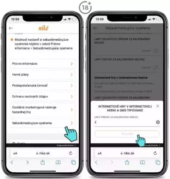 Niké casino registrácia nastavenie limitov