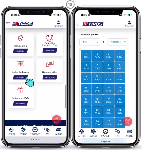 Vďaka archívu žrebovaní v Tipos klube SMS získavate výhodu pred ostatnými