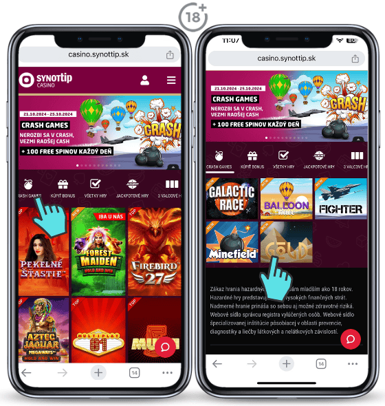 Hrajte Synottip crash games 
