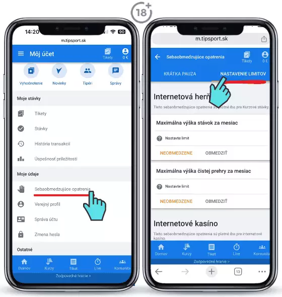 Tipsport herné limity a sebaobmedzujúce opatrenia