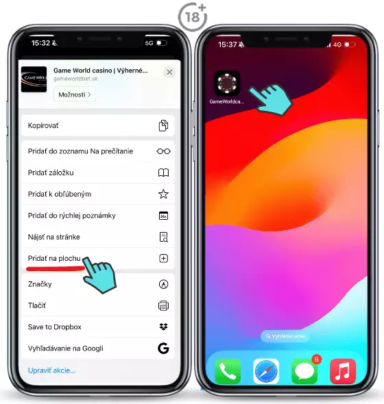 Gameworldbet aplikácia návod iOS