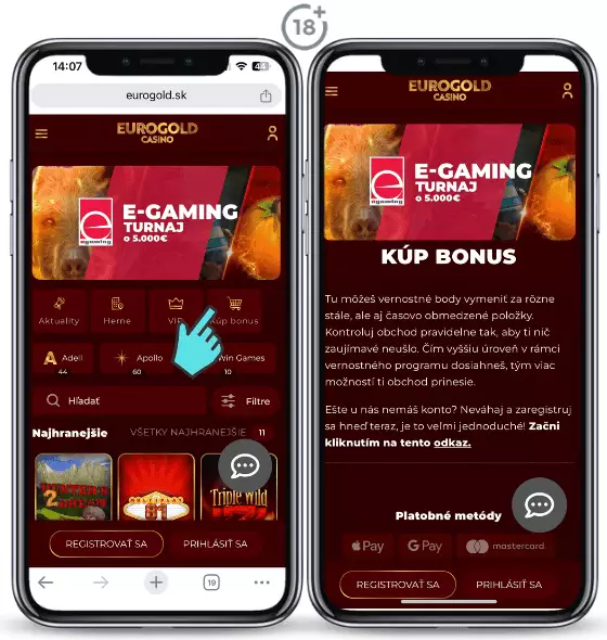 Eurogold kúp bonus casino