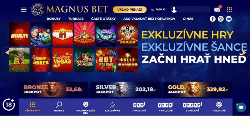 Magnusbet casino čo nájdete na stránke