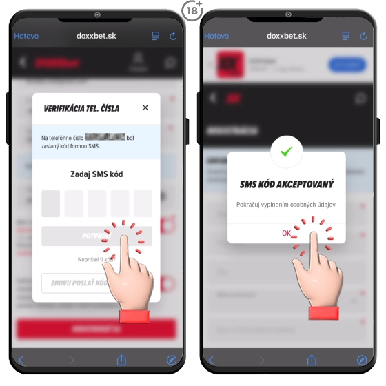 Registrácia v DOXXbet casino overenie telefónneho čísla