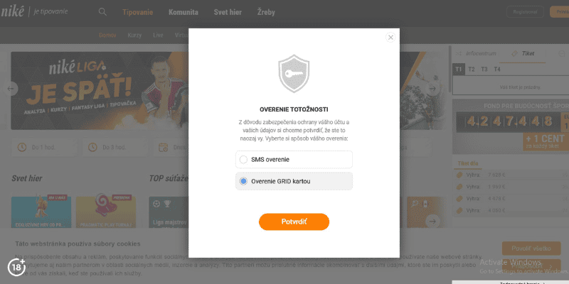 Ako funguje Niké Grid karta overenie cez počítač a mobil.