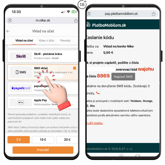 Dobite si hráčske konto v Niké cez sms jednoducho a rýchlo.